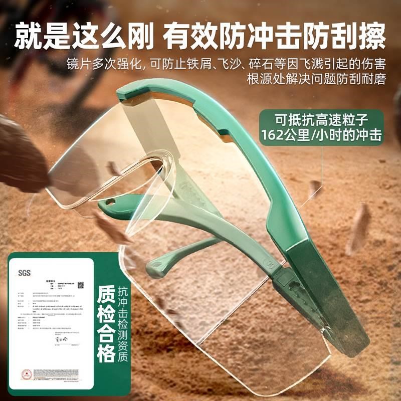 德国护目镜防风防飞溅灰尘不起雾防护眼镜工业切割机劳保打磨专用