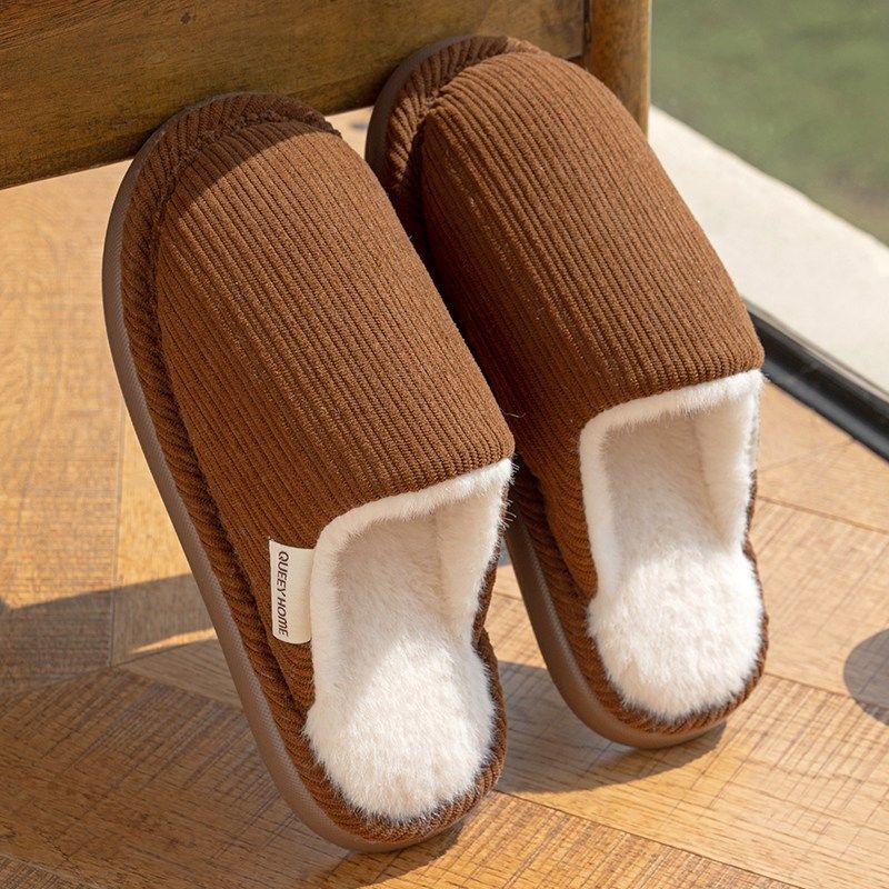 抑菌防臭棉拖鞋男冬季2025新款室内家居加绒厚底保暖防滑棉拖女冬