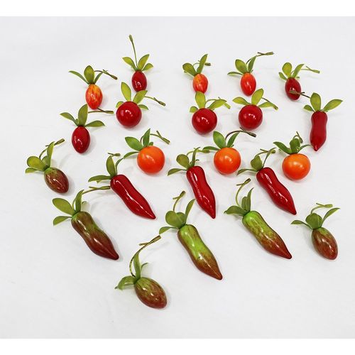 彷真金弹子果假老鸭柿子果盆景装饰新年摆件彷真葫芦果拍摄道具