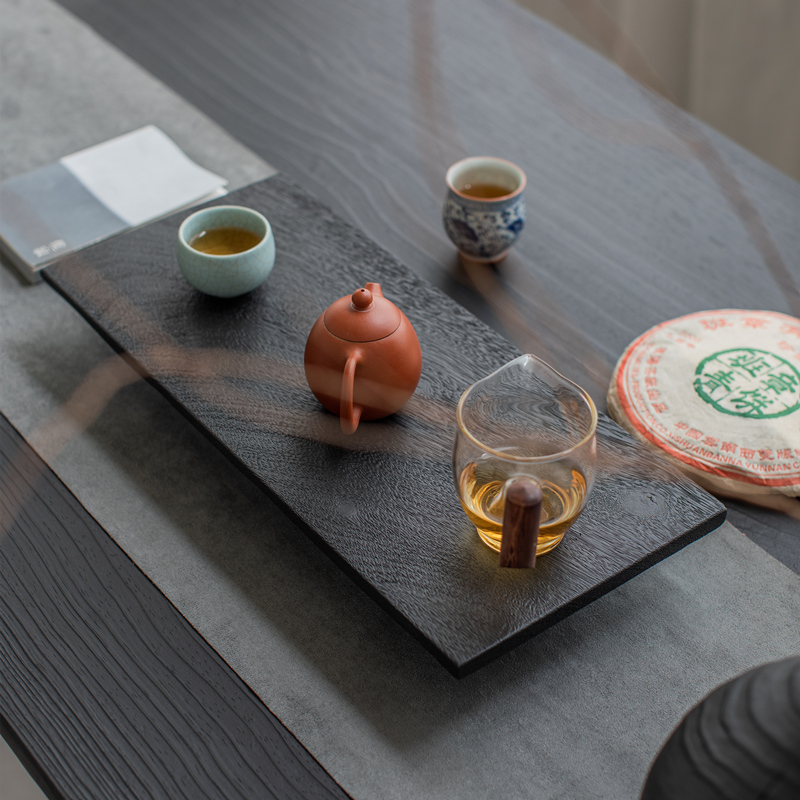 西拾 炭烧南美胡桃木实木干泡小茶台 手工茶托盘茶盘壶承简约家用