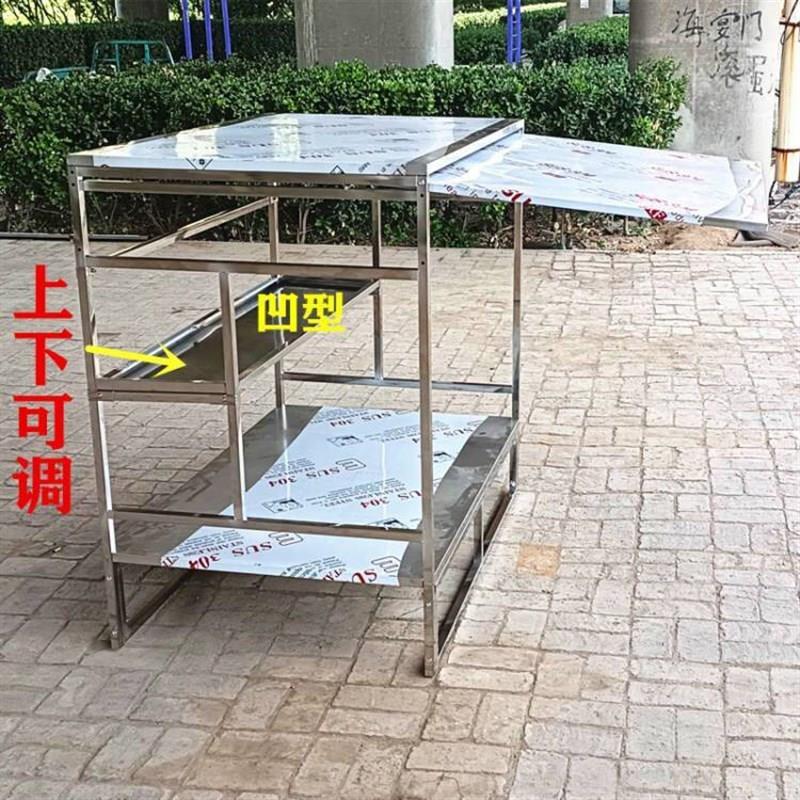 不锈钢台面三轮车小吃车架子摆摊多功能烧烤车麻辣烫煎油炸串厂家