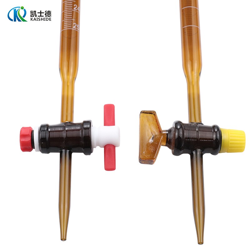 葵花级检定 棕色酸氏滴定管10///100ml聚四氟酸碱滴定管通用碱式