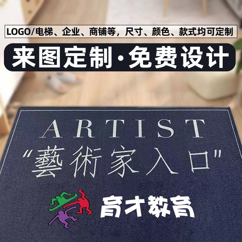 入户进门地垫创意丝圈除尘蹭土艺术家舞蹈培训店铺定制地毯可水洗