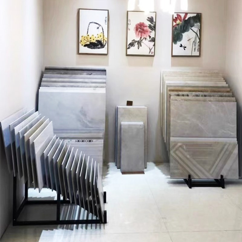 瓷砖梯形多功能展示架落地式800*800大板岩板展架600*1200石材架
