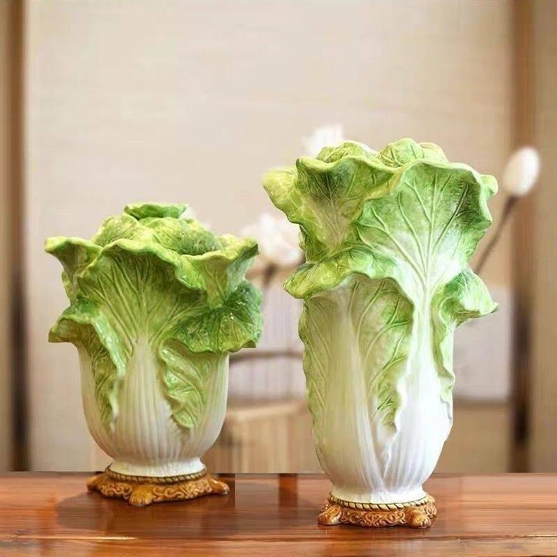 陶瓷金玉满堂白菜中式密封罐精致手绘瓷装饰花瓶家居摆件礼品