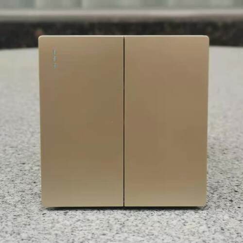 二位双门铃自动回弹复位常开常闭智能家居弱电触发开关按钮金色