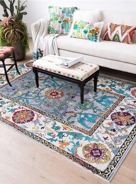 波西米亚土耳其异域名民族风多色欧式花卉卧室客厅地垫子地毯