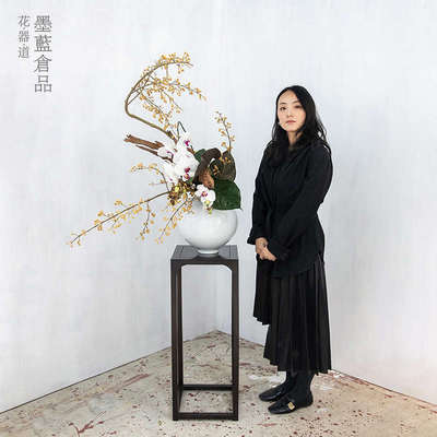 黑檀木实木大花几新客厅器皿插花花架中式花瓶禅意底座落地木质