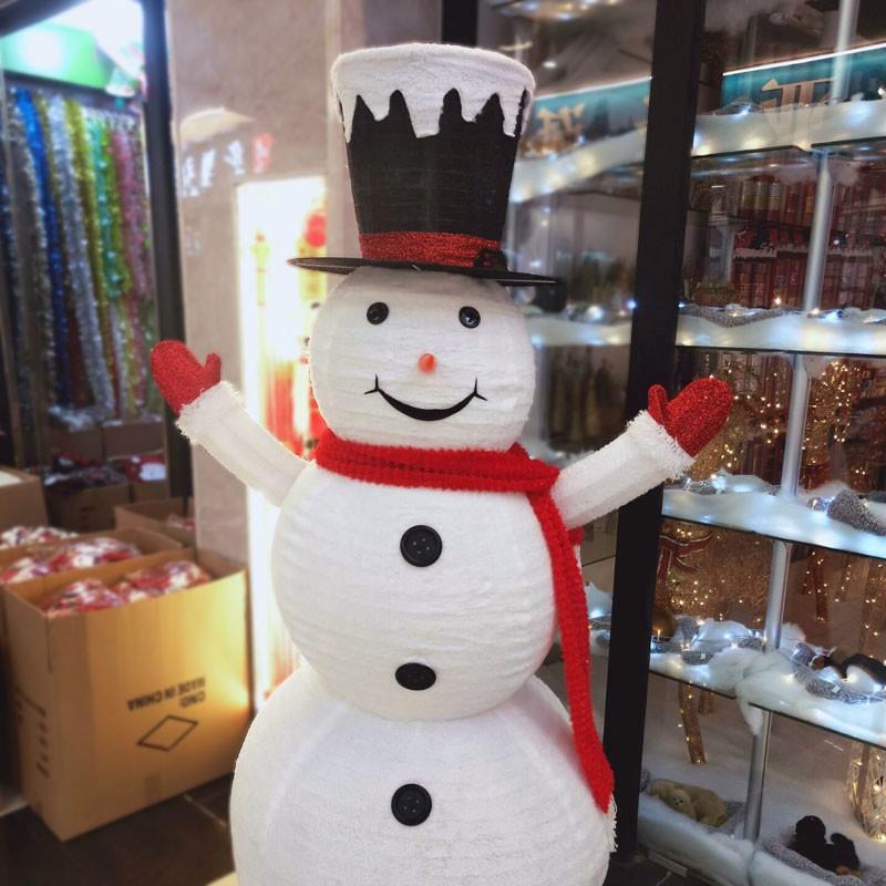圣诞装饰品电池发光礼帽雪人商场酒店橱窗圣诞节场景布置道具摆件