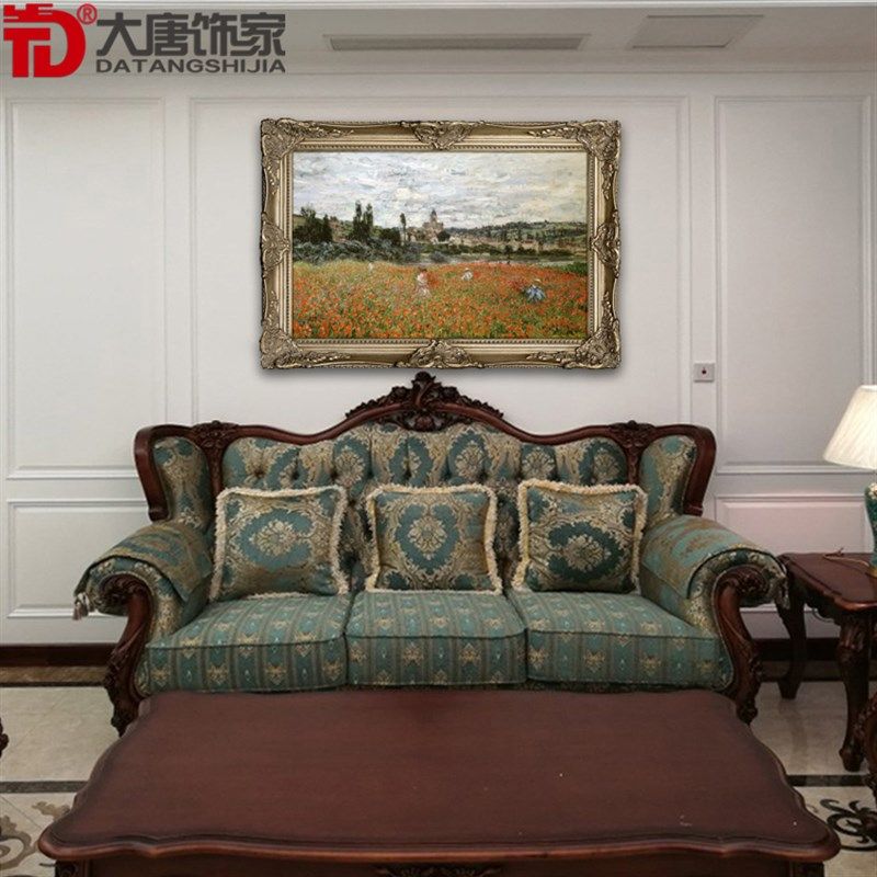 莫奈油画 欧式客厅装饰画 手绘客厅风景油画世界名画印象油画N206