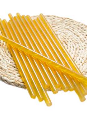 高粘手工热熔透明超条粘胶热熔胶黄色棒胶棒黑色11mm7m环保热溶胶