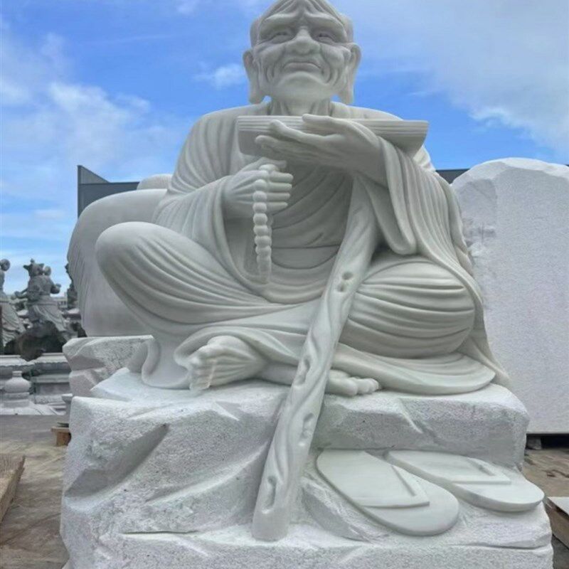 石雕观音佛像大型白色大理石地藏菩萨寺户外装饰大理石弥勒佛雕塑