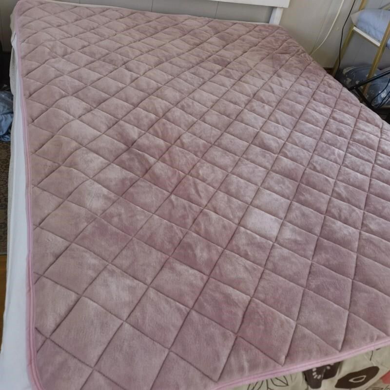 日单法兰绒床垫150x200 180x200cm防滑固定带 保暖可机洗可折叠