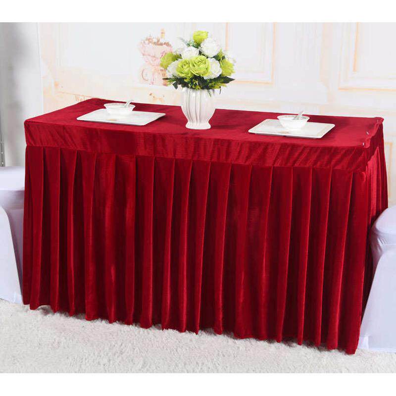 公司酒店会议室桌布桌套活动长条办公签到台展会桌布罩丝绒布桌裙