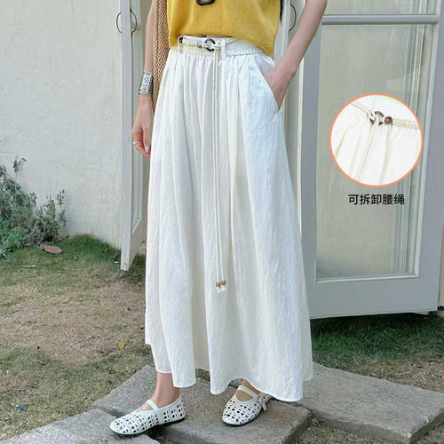 【晶晶姐妹专属】&白鹿语休闲抽绳宽松九分通勤裤山本裤YU50349