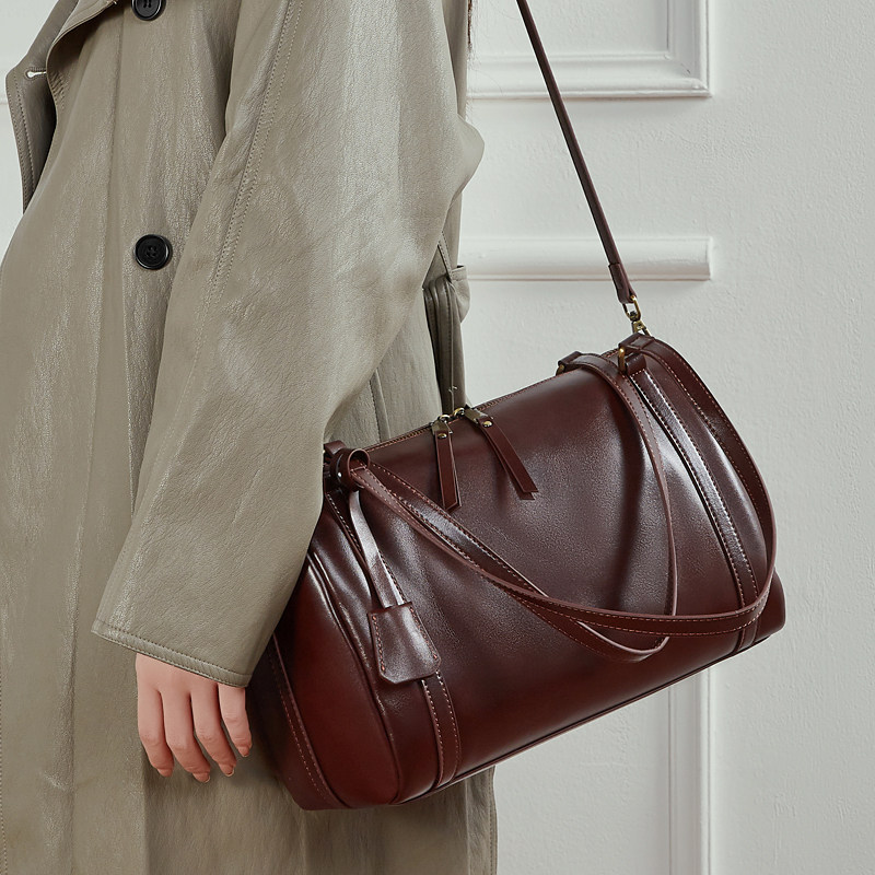 琳蒂袋鼠真皮女包2025新款时尚枕头包手提妈妈包斜挎包女士单肩包