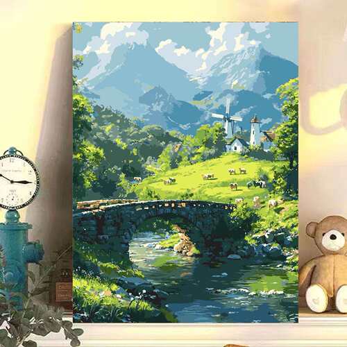 花卉风景diy手工填色丙烯数字油画高颜值治愈0基础填色油画ins风