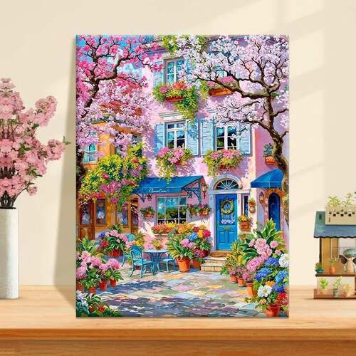 春栖花屋 diy数字油画2026款丙烯画手工填充填色治愈系丙烯装饰画