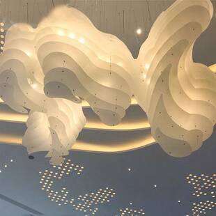 云朵吊灯装置艺术造型灯酒店大堂售楼部沙盘宴会厅工程亚克力灯具