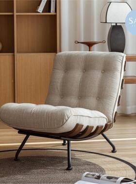 6RSaltL实iing/度假椅感布艺木铁艺脚脊骨椅单NIA人沙发v靠背家居