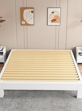 K8全实木无床头床架床1.5米床榻米排TKH骨架床1.2米日式榻矮次卧