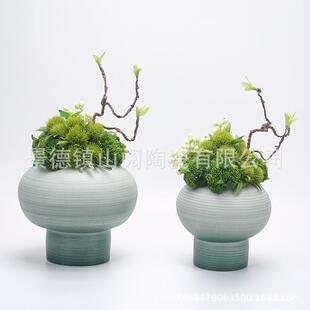 ZQO现代新中式素餐烧陶瓷瓶摆件样板房居家客厅厅玄关桌花面软装