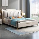 轻奢皮床1.8米现代简床科约艺1BEK.5米意皮式 软体技布储物床主卧