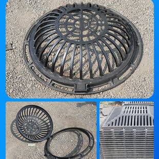 球墨铸铁圆形流井圆500流溢雨口井盖海绵城市雨水收溢水集DGV井盖