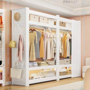 加收厚货架装衣柜钢制卧室挂架出租房衣帽架冷BYZ轧钢宿舍衣纳架