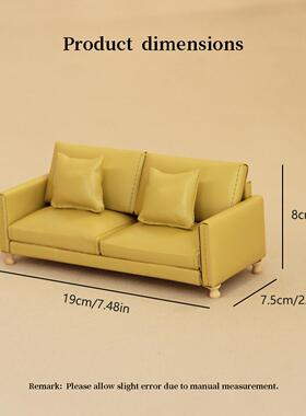 Dollhuse娃娃屋微缩家具模型54121迷你o单人双人发微缩皮革迷你沙