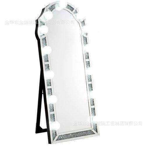 镜子家具碎立钻嵌灯泡照明支架站镶好和RJS010莱坞全身镜