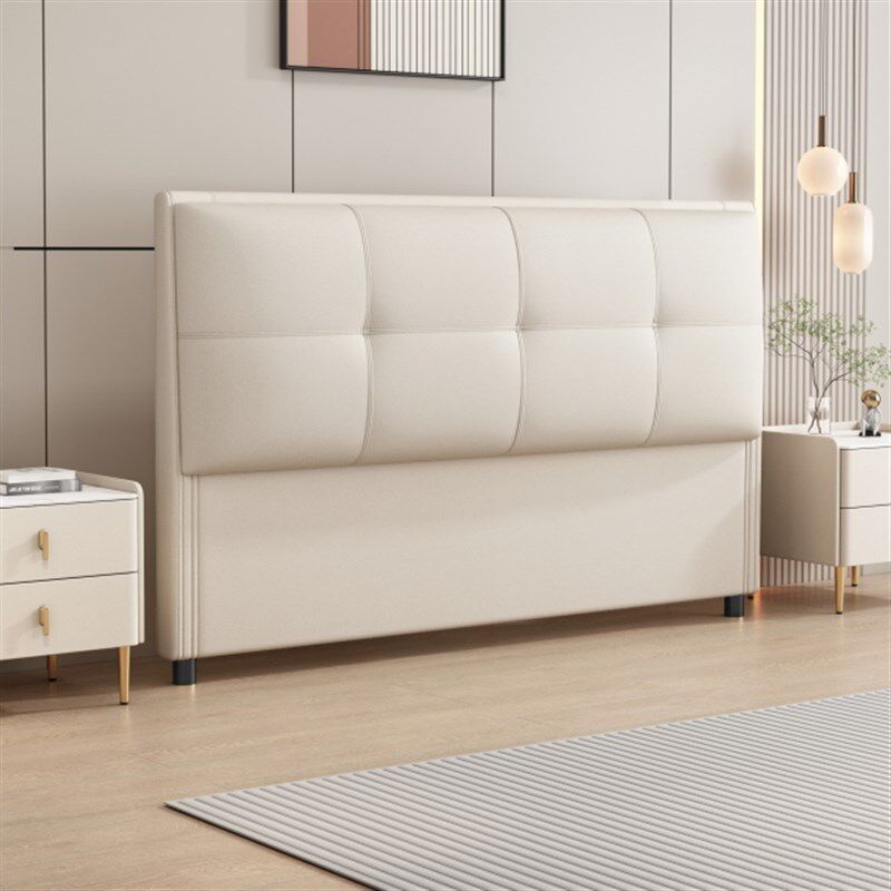 床头板软包靠背2024新款意式简约现代落地猫抓皮床头板全实木单买