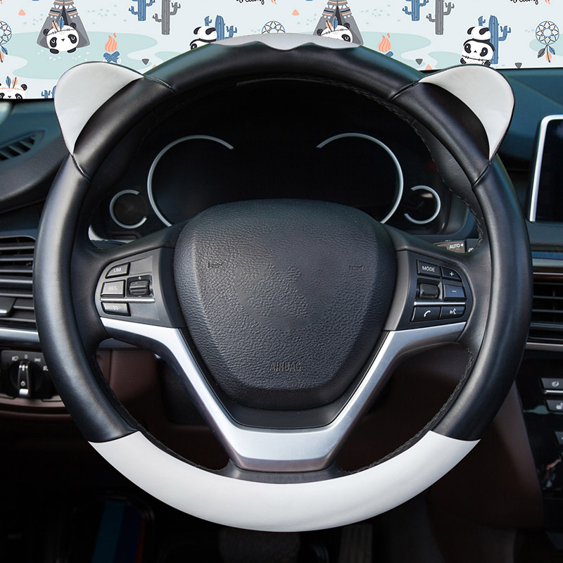 2020年新款汽车方向盘四季通用女可爱卡通萌防滑皮革春季车把