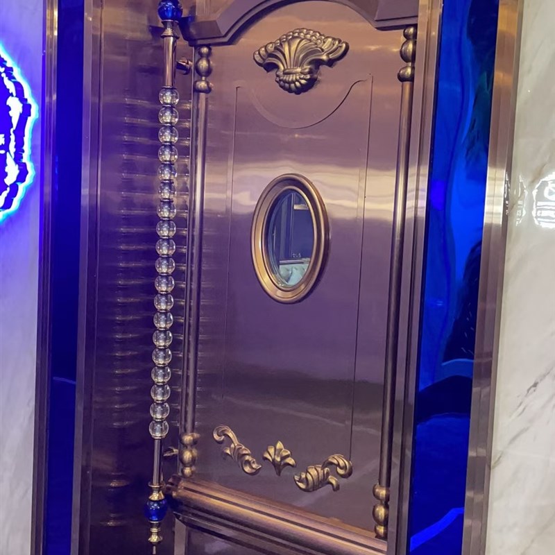 欧式新款豪华大门水晶拉手不锈钢玻璃酒店KTV商场门把手古铜色