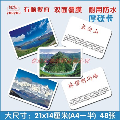 宝宝早教益智玩具杜曼闪卡自然风景奇观旅游风光名胜古迹右脑开发