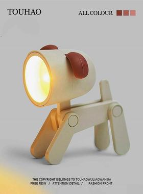 桌面摆件无聊了让暖光小狗陪陪你!电池 氛围小夜灯摆件