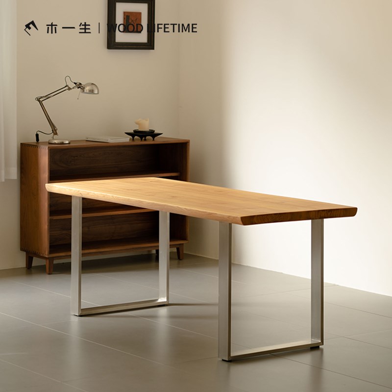 木一生  U1桌 白蜡木原木桌实木餐桌意式极简大板茶桌书桌