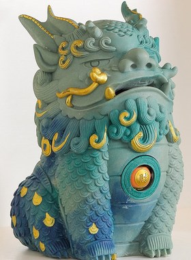 貔貅桌面摆件招财创意存钱罐前台茶桌客厅储蓄罐麒麟办公室装饰品