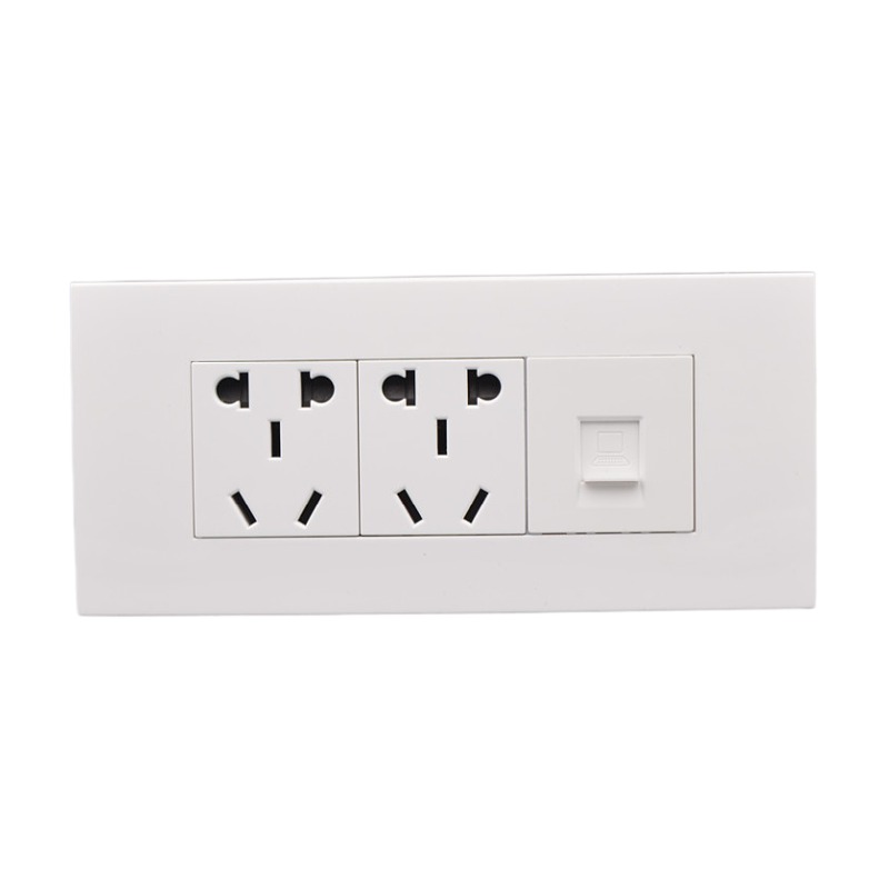 三位六类七类八类网络带10孔插座万兆电脑网线插口墙壁面板