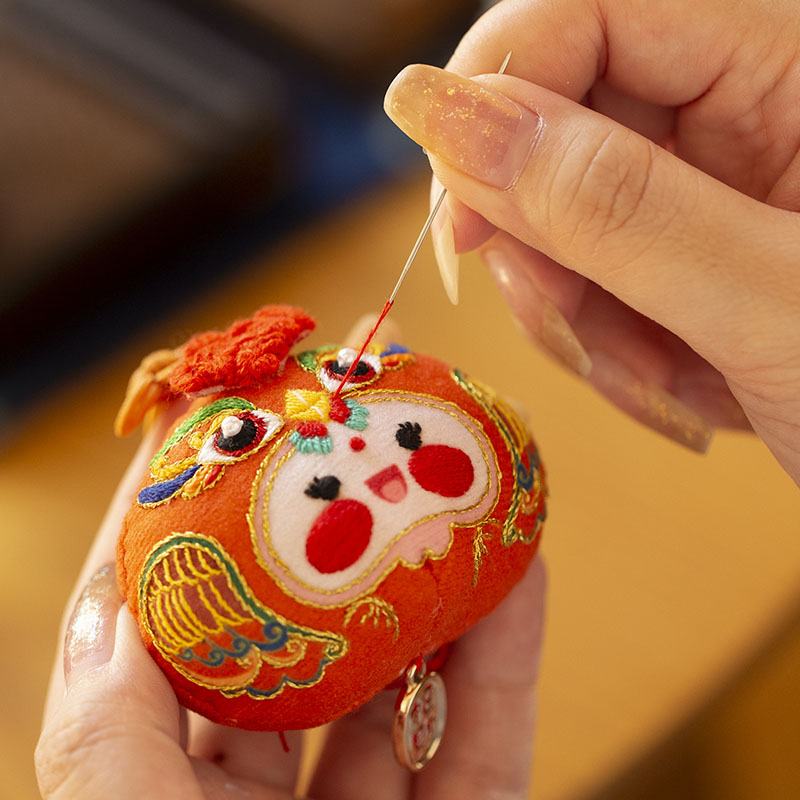 阿卡平安符手工刺绣diy材料包十二生肖挂件车挂饰自绣香囊送男友