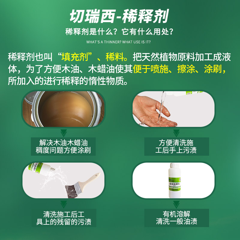 切瑞西稀释剂 木蜡油 木油漆 木器漆 木漆涂料 稀料 防腐耐候