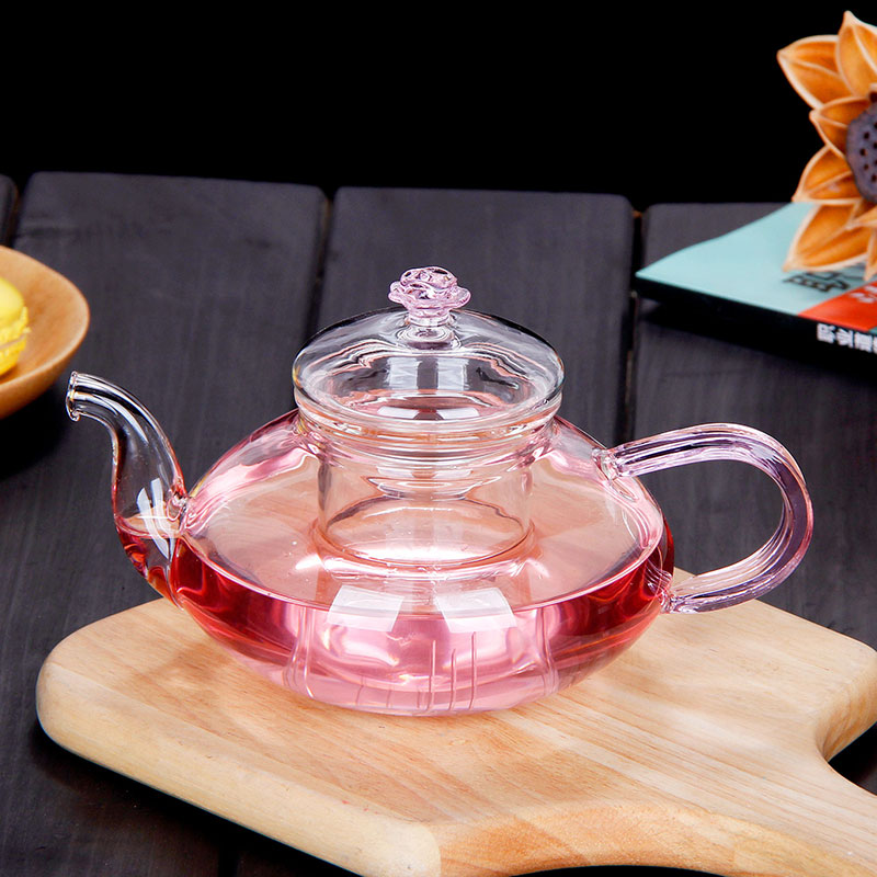 欧式耐热玻璃茶具可爱isn少女心花果茶蜡烛加热花茶壶过滤泡茶器