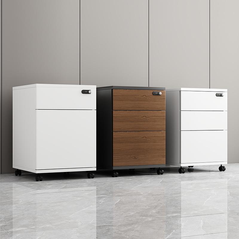 办公室文件柜木质带锁矮柜储物柜桌下收纳柜办公柜置物边柜抽屉柜