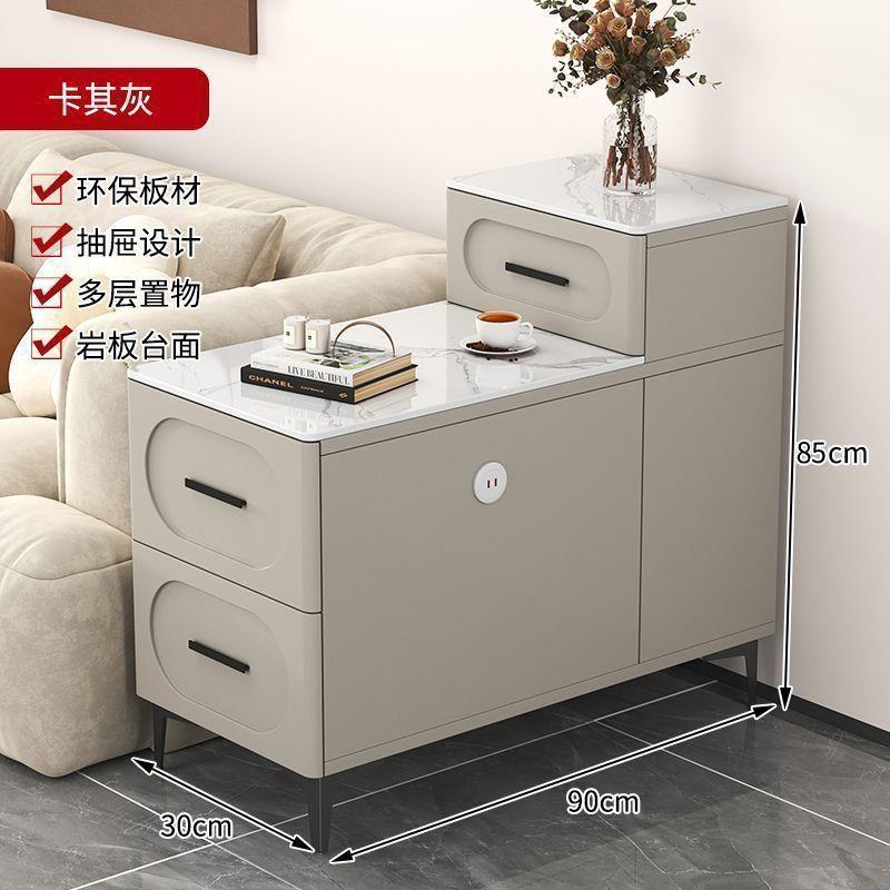 岩板沙发边几边柜侧边柜客厅茶水柜家用现代简约茶几储物柜小桌子