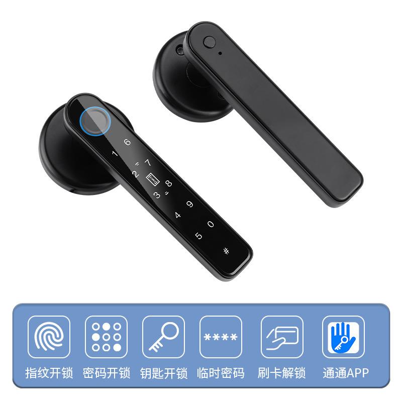 双排按键办公房间卧室执手门锁电子密码房门智能锁家用带IC卡刷卡