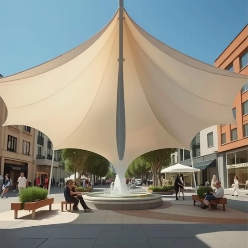 室外景观膜结构张拉膜钢结构顶棚设计公园广场户外凉亭遮阳棚雨篷