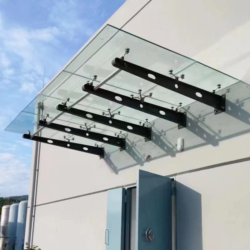 玻璃雨棚钢梁定制 满焊焊接牛腿钢梁支架 玻璃幕墙配件H型钢结构