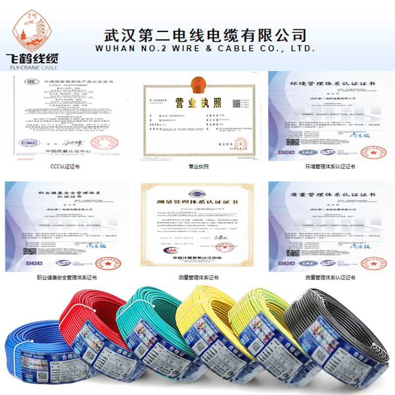 武汉二厂飞鹤电线电缆国标铜芯BVR1.5平方多股软芯火零地线100米