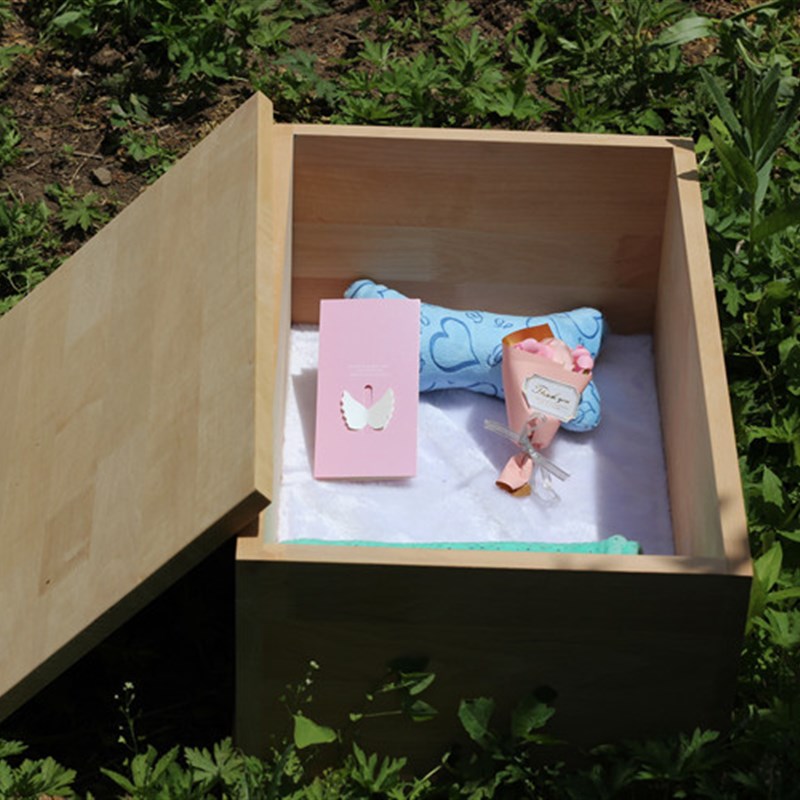 牵绊桦木实木手工宠物棺材猫狗骨灰盒猫咪棺材狗狗棺材宠物下葬品