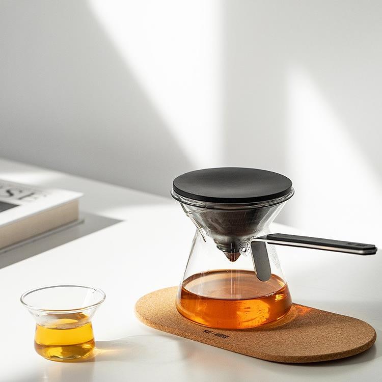 寒设斗笠泡茶玻璃飘逸杯磁吸滤杯茶水分离户外聪明过滤咖啡壶